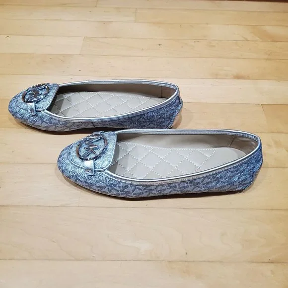 Buy michael kors silver ballet flats 2025 Black Friday